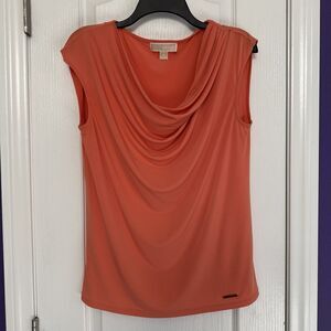 Michael Kors Cowl Neck Orange Blouse Shirt Top Women’s Size Medium